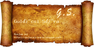 Gulácsi Sára névjegykártya
